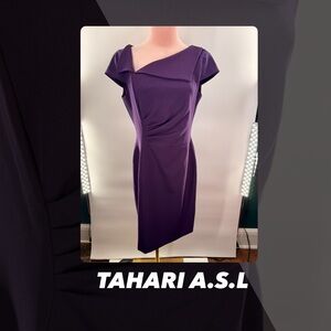 EUC Tahari ASL Side Ruching Sheath Dress